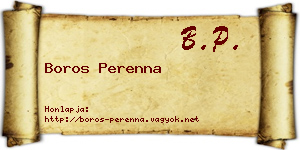Boros Perenna névjegykártya
